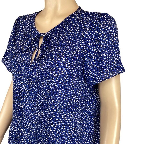 Carolina Belle Top Small Womens Blue Abstract Print Short Sleeve - Picture 5 of 8
